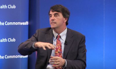 Photo of Tim Draper talking to the Commonwealth Club of California