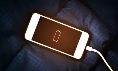 Photo of a charging iPhone