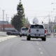Traffic on Blackstone Avenue with Downtown Fresno in Distance
