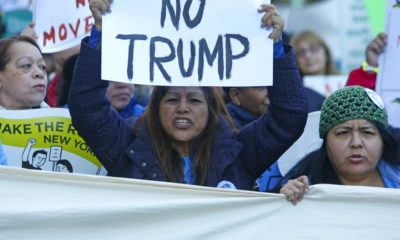 Picture of Latino immigrants protesting against President Donald Trump
