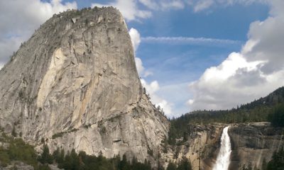 Photo of Nevada Fall near Liberty Cap as seen from the John Muir Trail in Yosemite National Park