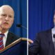 Photo combination of Jerry Brown and Gavin Newsom