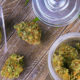 Photo of cannabis buds in glass jars