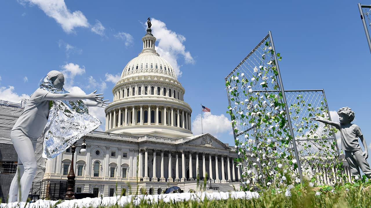 Photo of an art installation on display outside the Capitol