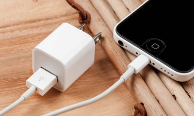 Photo of iPhone connected to a charger