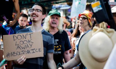Photo of people at a rally against ICE