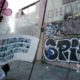 Photo of makeshift memorials to the victims of the Ghost Ship warehouse fire