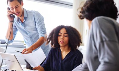 photo of three employees at a small business