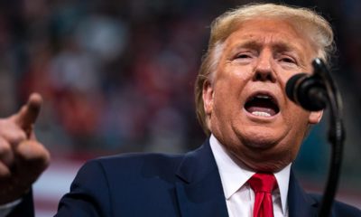 Photo of President Donald Trump speaking during a campaign rally