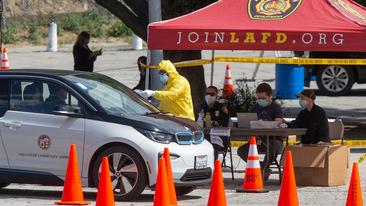 Photo of coronavirus testing station in Los Angeles