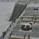 Webcam photo of snow falling at Mammoth Mountain on April 8, 2020