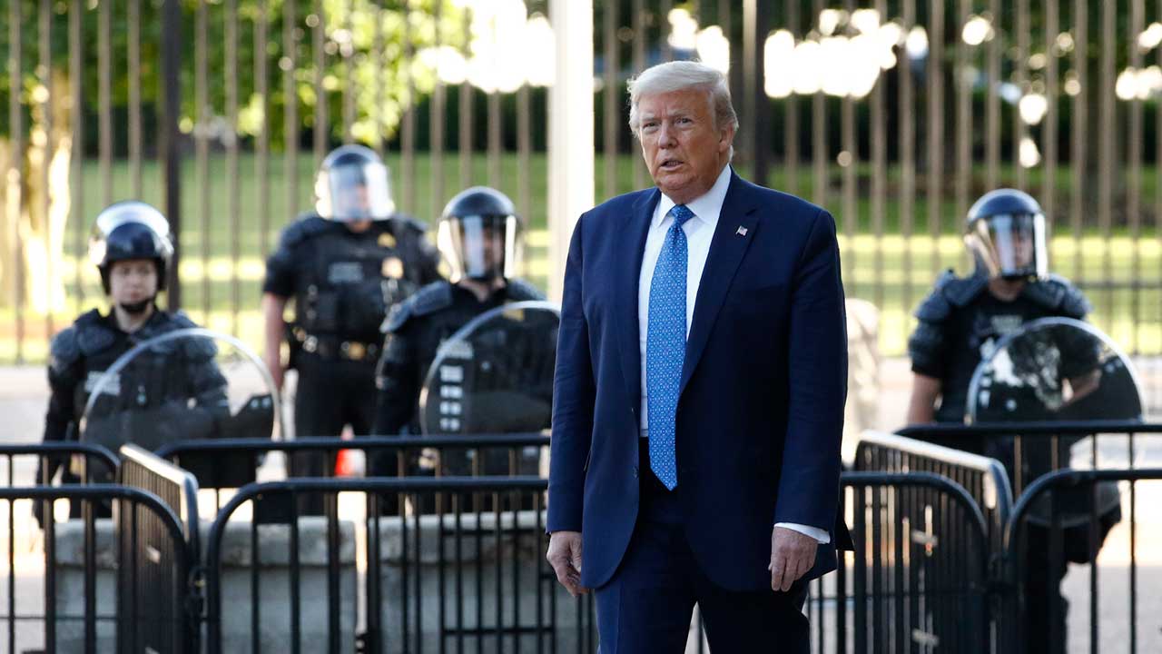 Photo of President Trump in Lafayette Park