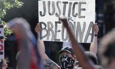 Photo of a protestor in Louisville