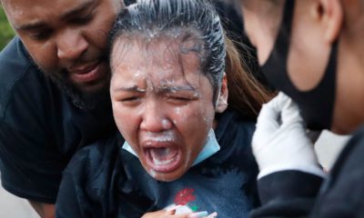 Photo of a girl after being pepper sprayed