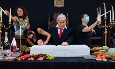 Photo of an installation depicting Prime Minister Benjamin Netanyahu